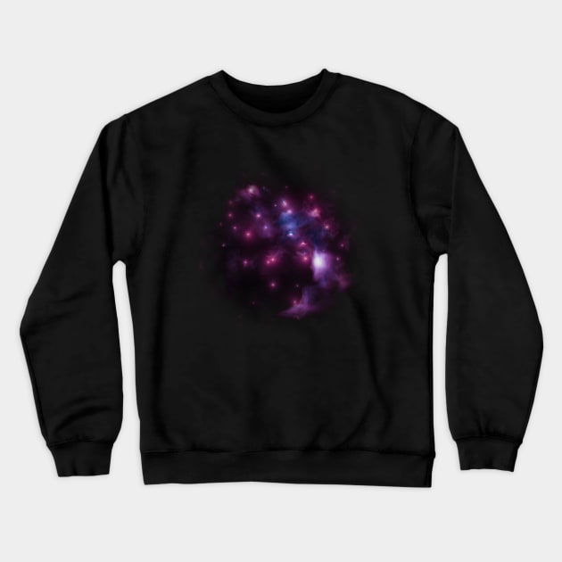 Pink stars in nebula Crewneck Sweatshirt by Alexmelas